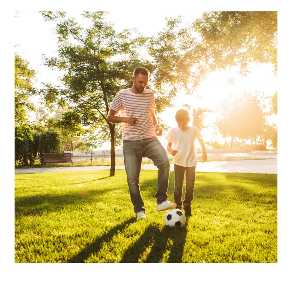 Children & Parenting Agreements - Dad Playing Soccer With Son