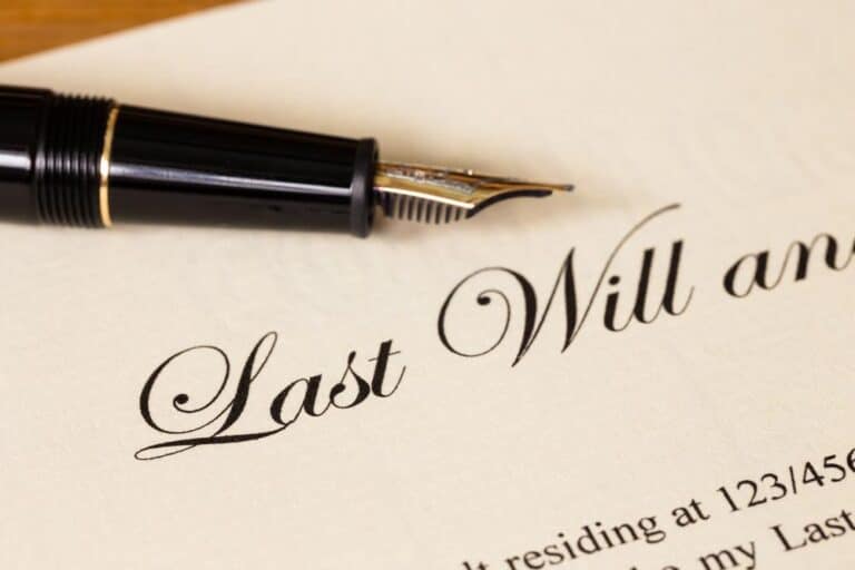 Last Will Testament Document With A Pen